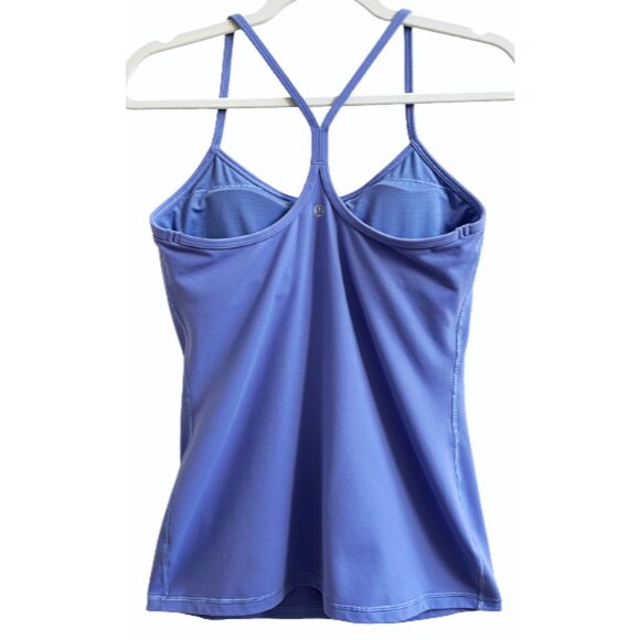 Lululemon Built-In Bra Strappy Racerback Tank Top Cool Blue Purple Size 8 Yoga - Picture 2 of 7